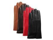 Luxury Lane Women s Cashmere Lined Lambskin Leather Gloves Tobacco Large