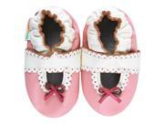 Momo Baby Infant Toddler Soft Sole Leather Shoes Lacey Mary Jane Pink