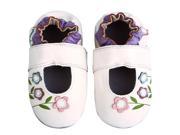 Momo Baby Infant Toddler Soft Sole Leather Shoes Lilies Mary Jane White