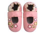 Momo Baby Infant Toddler Soft Sole Leather Shoes Lilies Mary Jane Pink