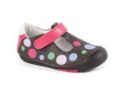 Momo Baby Girls T Strap Leather Shoes Polka Dots Brown First Walker Toddler
