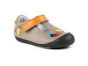 Momo Baby Unisex T Strap Leather Shoes Rainbow Caterpillar Tan First Walker Toddler