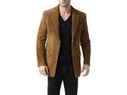 BGSD Men s Classic Two Button Suede Leather Blazer Tobacco Size M