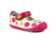 Momo Baby Girls Mary Jane Leather Shoes First Walker Toddler Rainbow Dots White