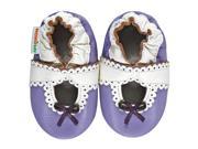 Momo Baby Infant Toddler Soft Sole Leather Shoes Lacey Mary Jane Purple