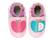 Momo Baby Infant Toddler Soft Sole Leather Shoes Apples Pink