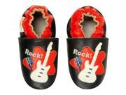 Momo Baby Infant Toddler Soft Sole Leather Shoes Rock Guitar Black