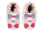 Momo Baby Infant Toddler Soft Sole Leather Shoes Bows Bows Bows White