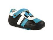 Momo Baby Boys Leather Shoes Z Strap Sneaker Black Blue First Walker Toddler