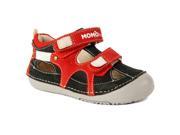 Momo Baby Boys Leather Sandals Thomas Black Red First Walker Toddler