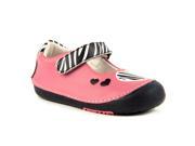 Momo Baby Girls Mary Jane Leather Shoes Zebra Hearts Pink First Walker Toddler