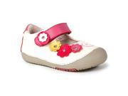 Momo Baby Girls Mary Jane Leather Shoes Flower Power White First Walker Toddler