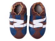Momo Baby Infant Toddler Soft Sole Leather Shoes Z Strap Sneaker Brown
