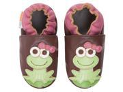 Momo Baby Infant Toddler Soft Sole Leather Shoes Pretty Frog Brown