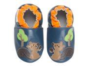 Momo Baby Infant Toddler Soft Sole Leather Shoes Squirreling Away Navy