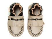 Momo Baby Infant Toddler Soft Sole Leather Shoes Moccasin Taupe