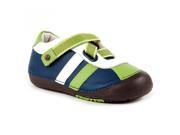 Momo Baby Boys Leather Shoes Z Strap Sneaker Slate Green First Walker Toddler