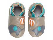 Momo Baby Infant Toddler Soft Sole Leather Shoes Playful Elephant Gray