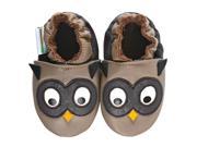 Momo Baby Infant Toddler Soft Sole Leather Shoes Owl Taupe
