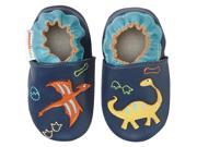 Momo Baby Infant Toddler Soft Sole Leather Shoes Dinos and Fossils Navy