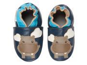 Momo Baby Infant Toddler Soft Sole Leather Shoes Hip Hippo Navy