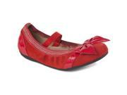 Momo Grow Girls Kimi Red Leather Ballet Flat Shoes