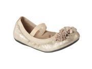 Momo Grow Girls Ally Gold Leather Ballet Flat Shoes