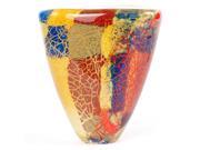 Luxury Lane Hand Blown Multicolor Abstract Art Glass Vase