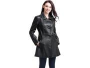 BGSD Women s Sarah New Zealand Lambskin Leather A Line Coat