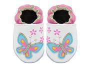 Kimi Kai Kids Soft Sole Leather Crib Bootie Shoes Blooming Butterfly