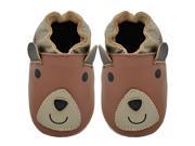 Kimi Kai Kids Soft Sole Leather Crib Bootie Shoes Bear