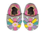 Kimi Kai Kids Soft Sole Leather Crib Bootie Shoes Lily Flower