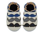 Kimi Kai Kids Soft Sole Leather Crib Bootie Shoes Mustache Galore