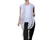 Fancy Sequins Wild Flower Double Layers Knitted Long Scarf White Various Colors