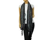 Fancy Sequins Wild Flower Double Layers Knitted Long Scarf Black Various Colors