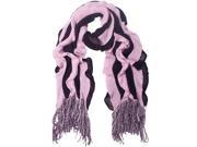 Dahlia 100% Acrylic Fashion Wavy Ruffle Knitted Tassel Ends Long Scarf 16x63 inches 71 inches with fringe Purple