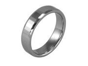 Tungsten 5.1mm Faceted Comfit Fit Band Ring Size 8