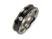 Stainless Steel Concave Black CZ Sweet Agreement 6mm Band Ring Men Size 9
