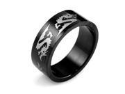 Men s Black Stainless Steel Dragon 8mm Band Ring Size 7