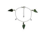 Autumn Fall Jade Leaf Sterling Silver Bracelet 6.5 with 1 Chain Extender