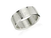 Stainless Steel English Lord s Prayer 8mm Band Ring Men Size 10