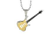 Stainless Steel Gold Guitar Pendant Necklace 16