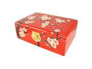 Red Plum Blossom Tree Hand Painted Lacquer Wood Jewelry Box