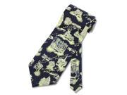 Men s Tie Manor Forest Design Dark Navy Blue Necktie