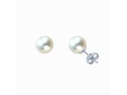 Natural White 5.5 6mm Sterling Silver Cultured Pearl Studs Earrings