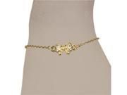 Gold Tone Mini Bowtie Cubic Zirconia Bracelet