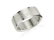 Stainless Steel English Lord s Prayer 8mm Band Ring Men Size 7