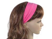Simple Sparkling Rhinestone Stretch Cotton Headband Pink
