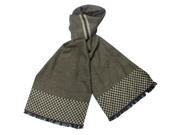 Reversible Checkers and Cross Line Pattern 100% Rayon Long Scarf Brown