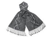 Reversible Freestyle Zigzag 100% Rayon Cashmere Feel Long Scarf Gray